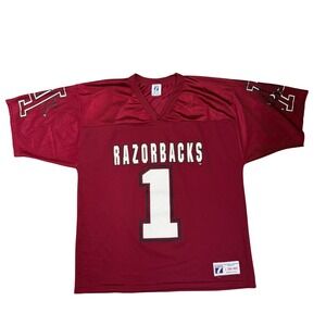 Vintage Logo 7 Arkansas Razorbacks Football Jersey Mens Large Made USA RARE